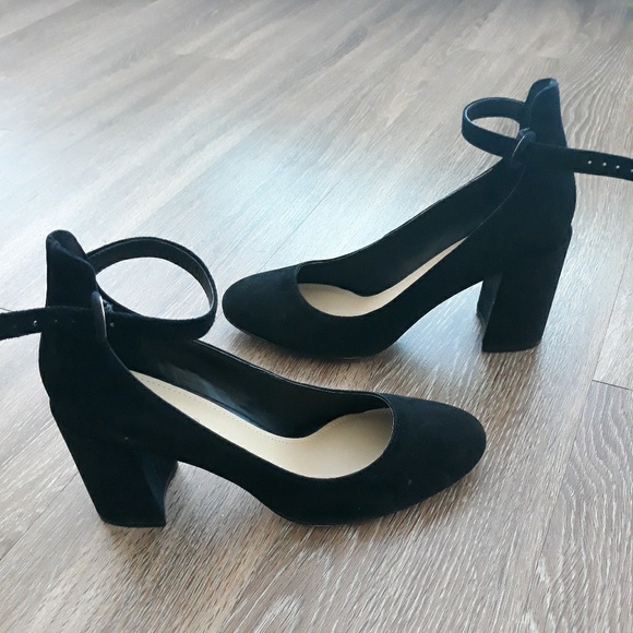 Marc Fisher Shoes - Black Suede Ankle Strap Pumps